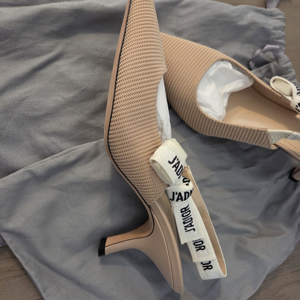 Dior Women's Tan Slingback Shoes - Picture 2 of 8